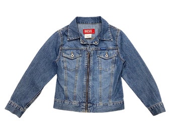 Diesel Kids Full Zip Denim Jacket | Vintage High End Luxury Designer Blue VTG