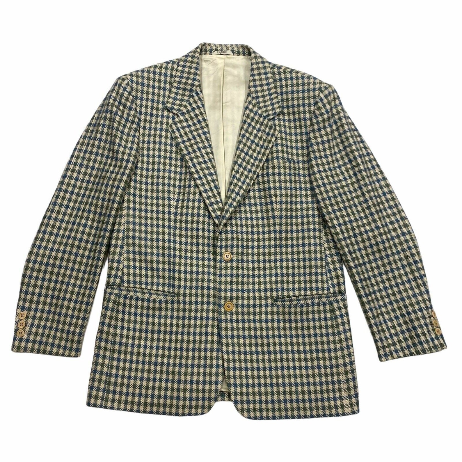 Byblos Cheque Wool Silk Blazer Jacket Vintage Designer Green | Etsy
