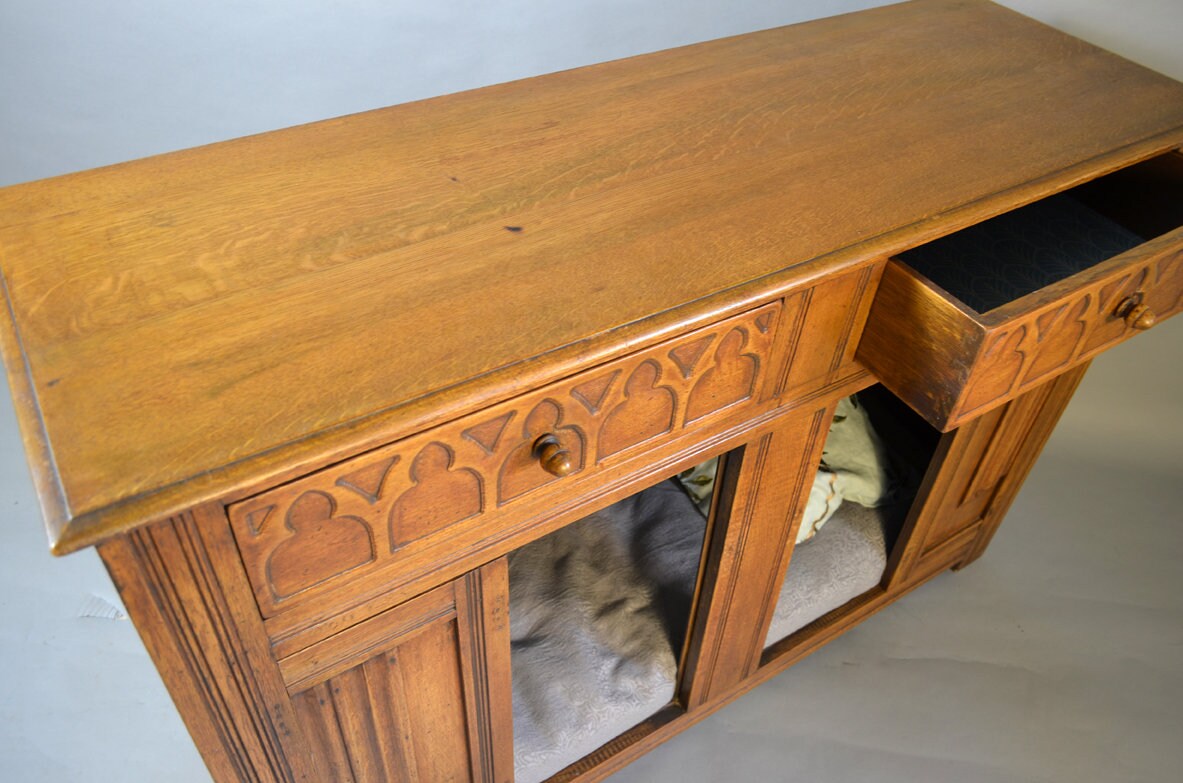 Oak Sideboard with Dog Bed and Drawers Etsy