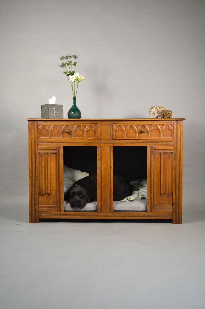 Oak Sideboard with Dog Bed and Drawers Etsy