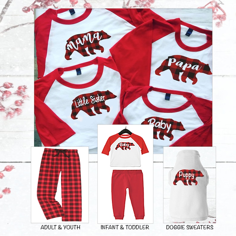 Mama Bear Baby Bear Family Matching Christmas Pajamas Etsy