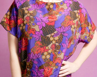 Vintage 80s / Abstract Blouse by Impressions of California