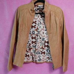 Vintage Y2K / Danier Leather Jacket with Butterflies