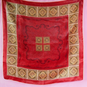 Vintage Red and Gold Scarf