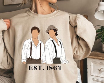 Salvatore Brothers Sweatshirt , Salvatore Brothers Established 1864 Sweatshirt, Vampire Fan Crewneck, Stefan and Damon Salvatore Shirt