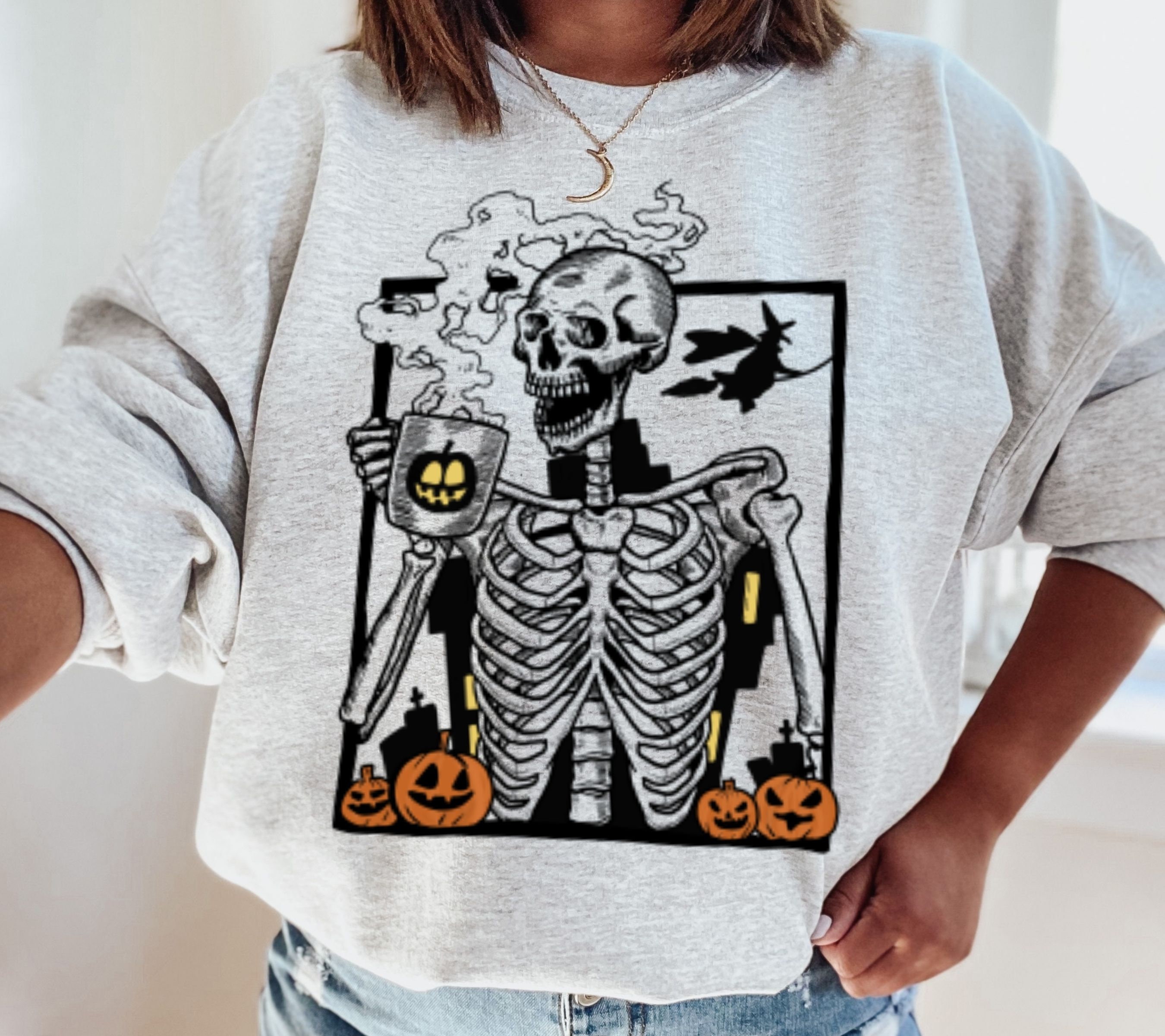 Skeleton Crewneck Skeleton Drinking 