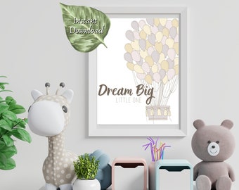 Dream Big Little One Nursery Print: Baby Room Decor (PDF Download)