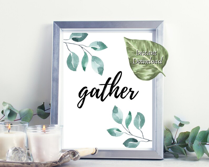 Gather Printable Wall Art Dining Room Art Kitchen Decor Etsy