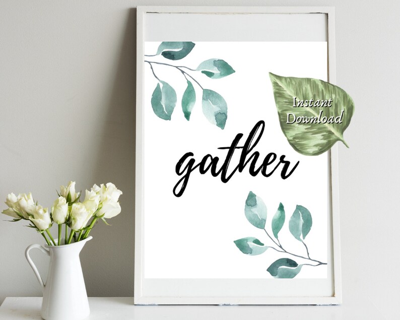 Gather Printable Wall Art Dining Room Art Kitchen Decor Etsy