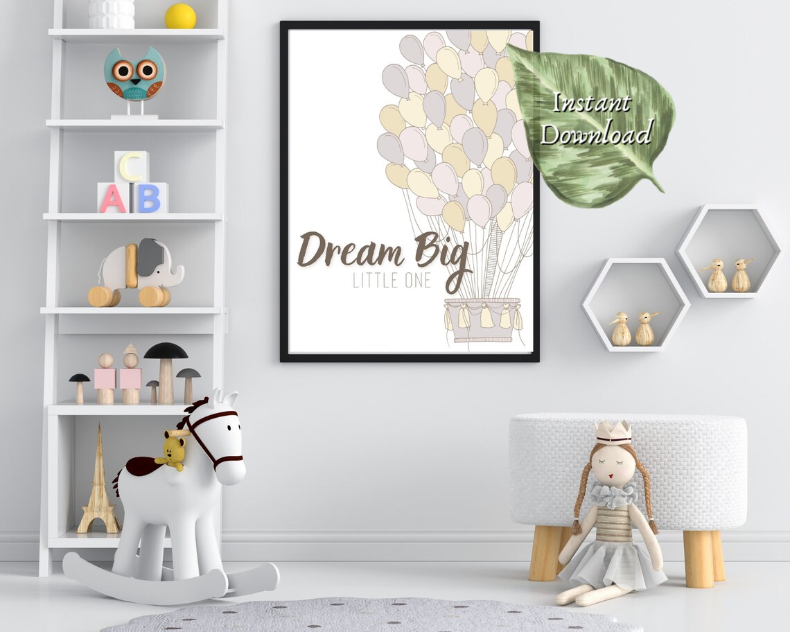 Dream Big Little One Printable Download, Nursery Prints, Babys Room ...