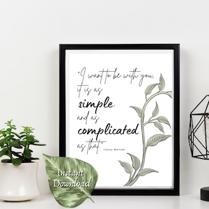 Charles Bukowski Quote Print: Love & Relationship Wall Art (Digital Download)