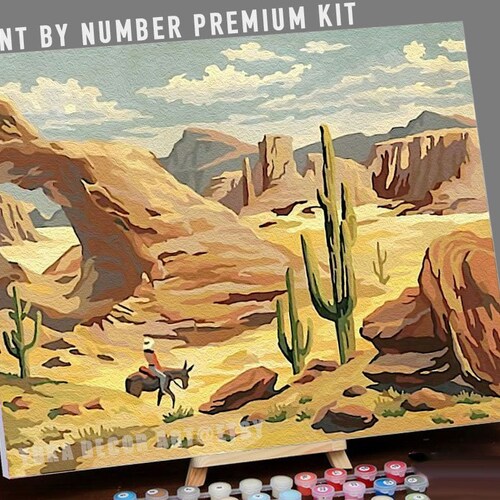 Vintage Style Art PAINT by NUMBER Kit Adult Mountain Valley Etsy