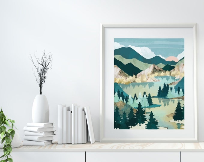 Paint by Numbers DIY Kit Adults Modern Art,mountain Valley ,abstract