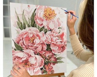 Paint by Number Kit, Good Vibes Painting With Frame Adult Peony Painting by  Numbers Kit, Color by Numbers for Adults -  Sweden