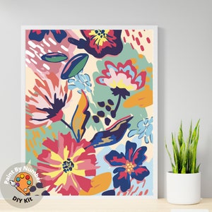 UNIQUORS Paint By Numbers Adults, Colourful Flowers Potted Diy Pre A 859570 - View #8