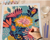 Kit de peinture par numéros pour adultes fleurs femmes peinture par numéros enfants, kit de peinture à l'huile peint à la main, kit de bricolage pour adultes, avec 3 pinceaux et peinture Kit de peinture par numéros pour adultes fleurs femmes peinture par numéros enfants, kit de peinture à l'huile peint à la main, kit de bricolage pour adultes, avec 3 pinceaux et peinture