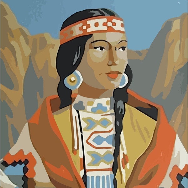 Native American Paint by Numbers Etsy