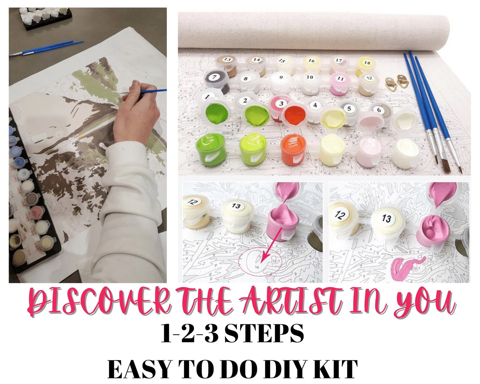 Easy Flowers PAINT by NUMBER Kit for Adults , Spring Garden Flowers ...