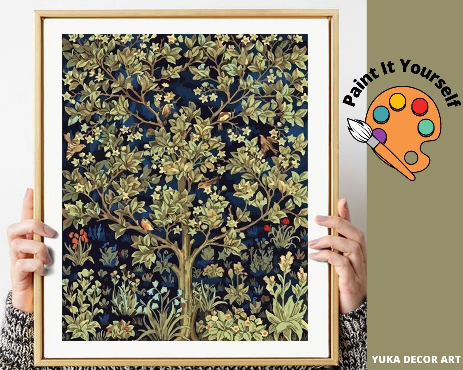 William Morris PAINT by NUMBER Kit Adult Tree of Life Etsy