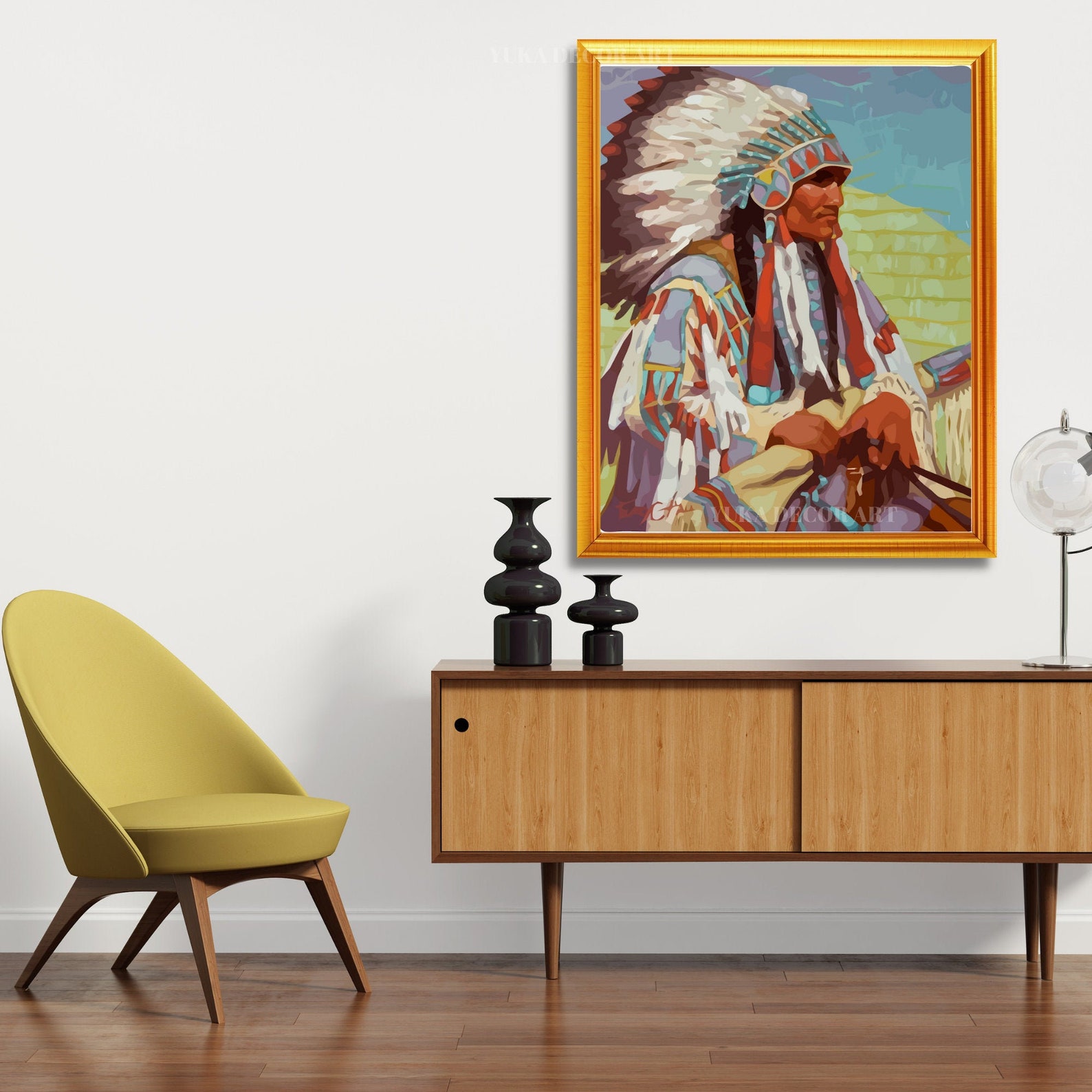 PAINT by NUMBER Vintage DIY Kit for Adult Native American Etsy