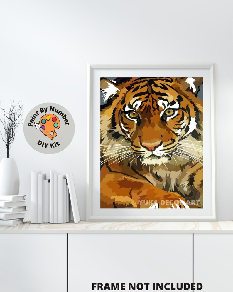 Tiger PAINT by NUMBER Kit for Kids Wild Animal Easy DIY Etsy