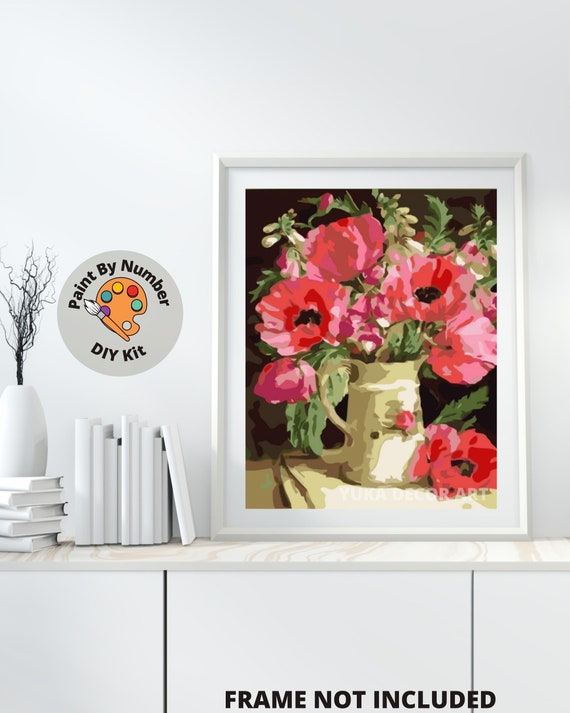 Home Decor Gift Floral Still Life Painting,Easy Beginner Acrylic Paint Kit,Gift For Mom Spring Flowers Paint by Number Kit Adult Home Decor Gift Floral Still Life Painting,Easy Beginner Acrylic Paint Kit,Gift For Mom Spring Flowers Paint by Number Kit Adult