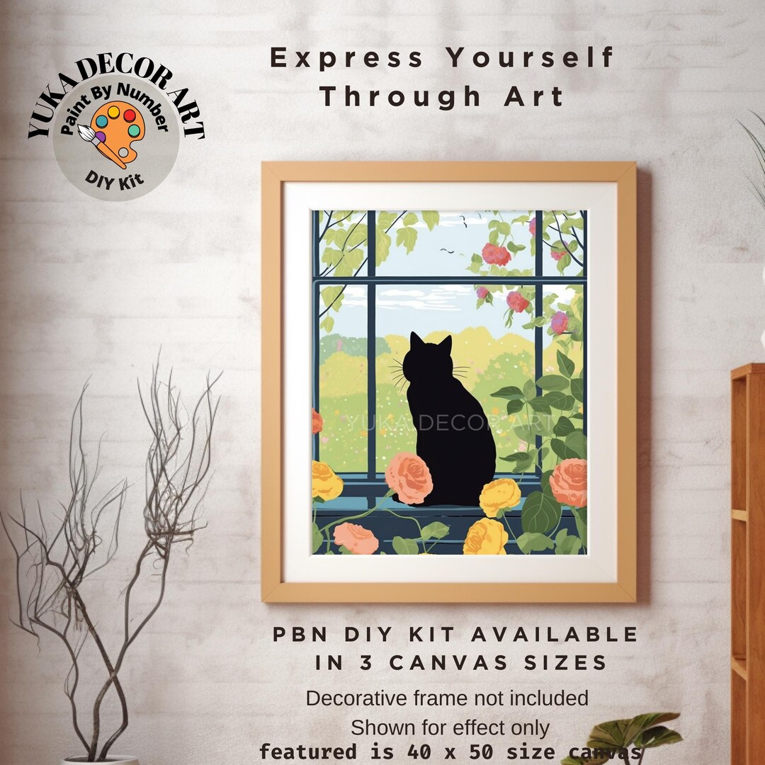 Cat PAINT by NUMBER Kit Adult Painting DIY Kit by Numbers Coloring Kit ...