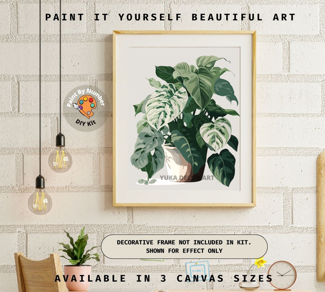Houseplants PAINT by NUMBERS Adult DIY Canvas Still Life Art Etsy