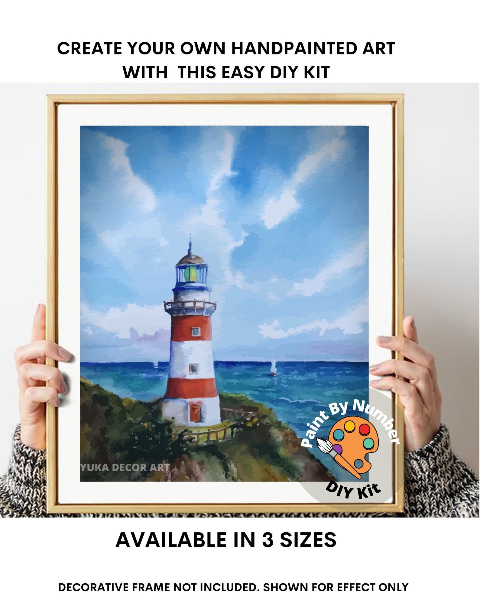 Paint by Numbers Kit for Adults Beginner Seascape Lighthouse Etsy