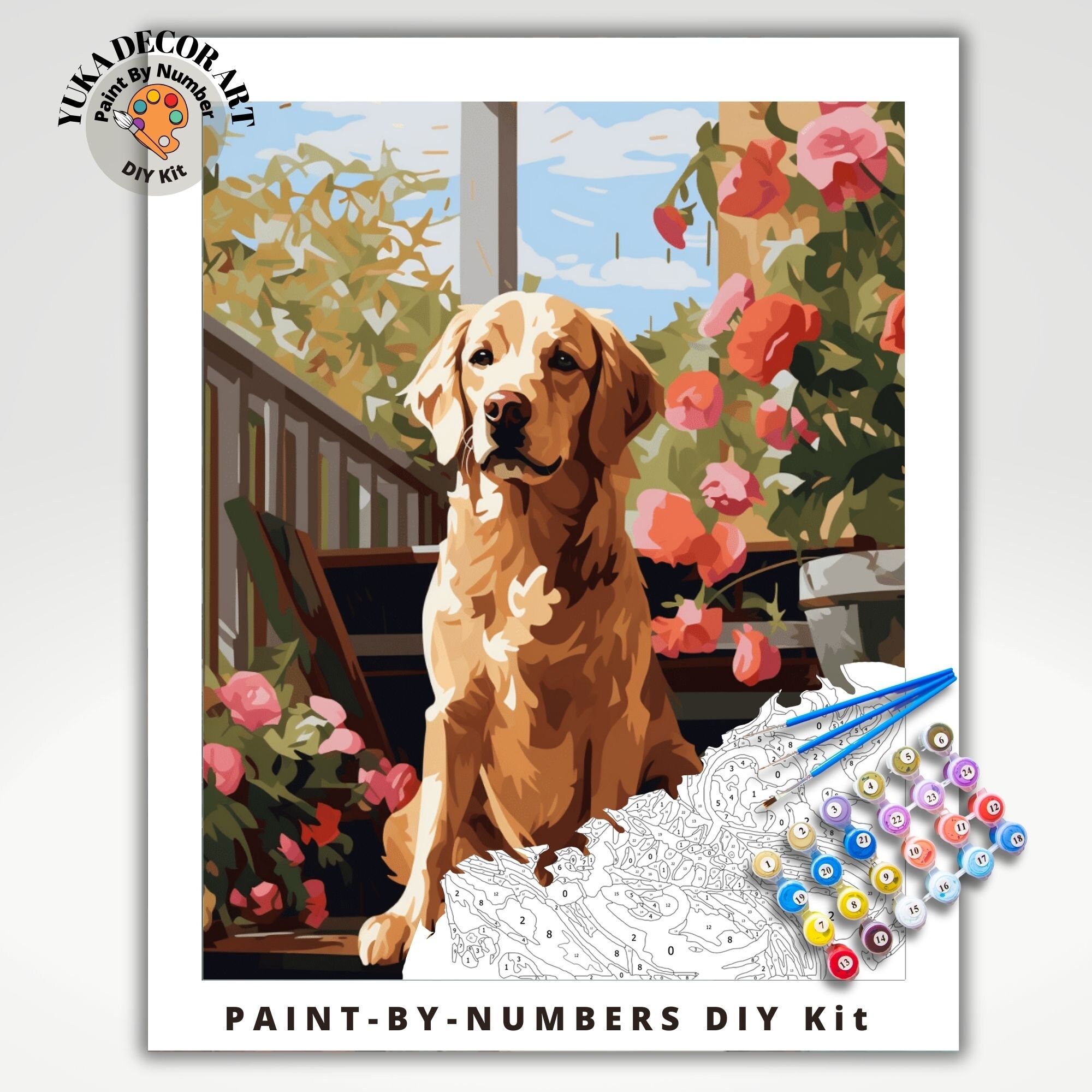Paint by numbers golden retriever 2025