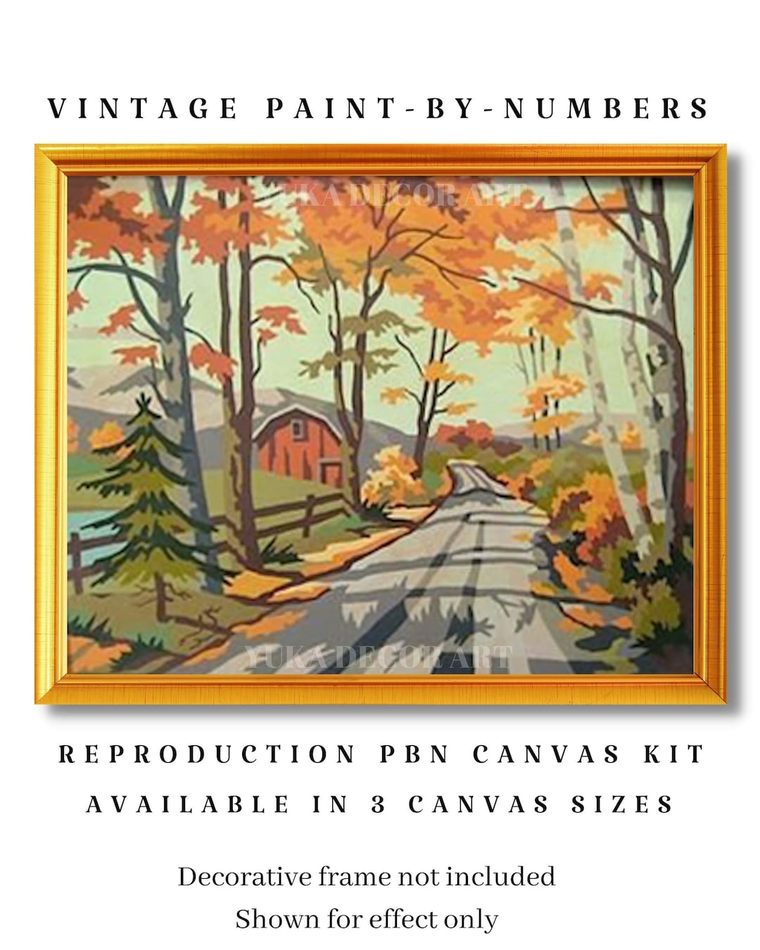 Autumn Trees PAINT by NUMBER Kit for Adult , DIY Nature Vintage Style ...
