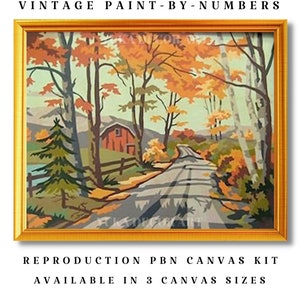 Autumn Trees  PAINT by NUMBER Kit for Adult , DIY Nature Vintage Style Art , Easy Beginner Acrylic Painting Kit,Vintage Decor Gift