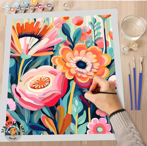 Pretty Jolly DIY Apricot Flower Paint by Numbers for Adults Beginner Oil  Paint by Number Kit for Kids on Canvas with Brushes and Acrylic for Home  Wall Decoration 16x20 Inch : Buy