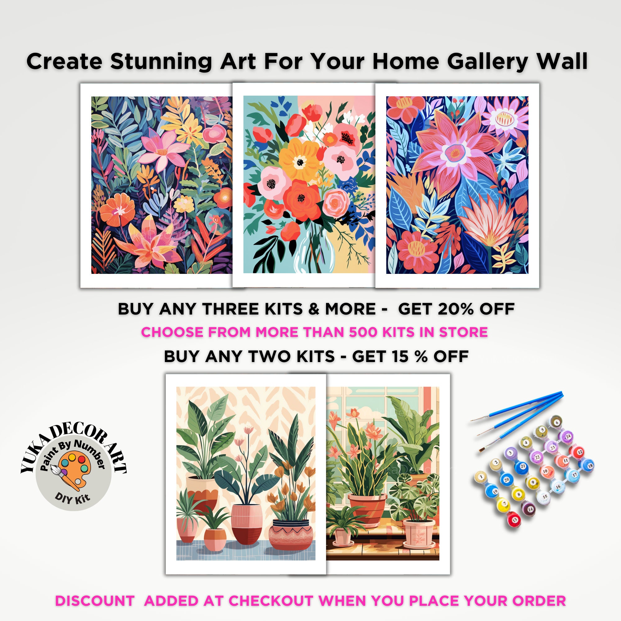 PAINT by NUMBER Kit Adult Modern Flower Spring Garden Colourful