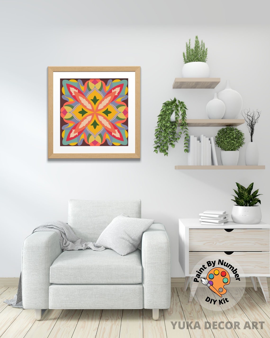 Mandala PAINT by NUMBER Kit for Adult DIY Mandala Wall Art Etsy