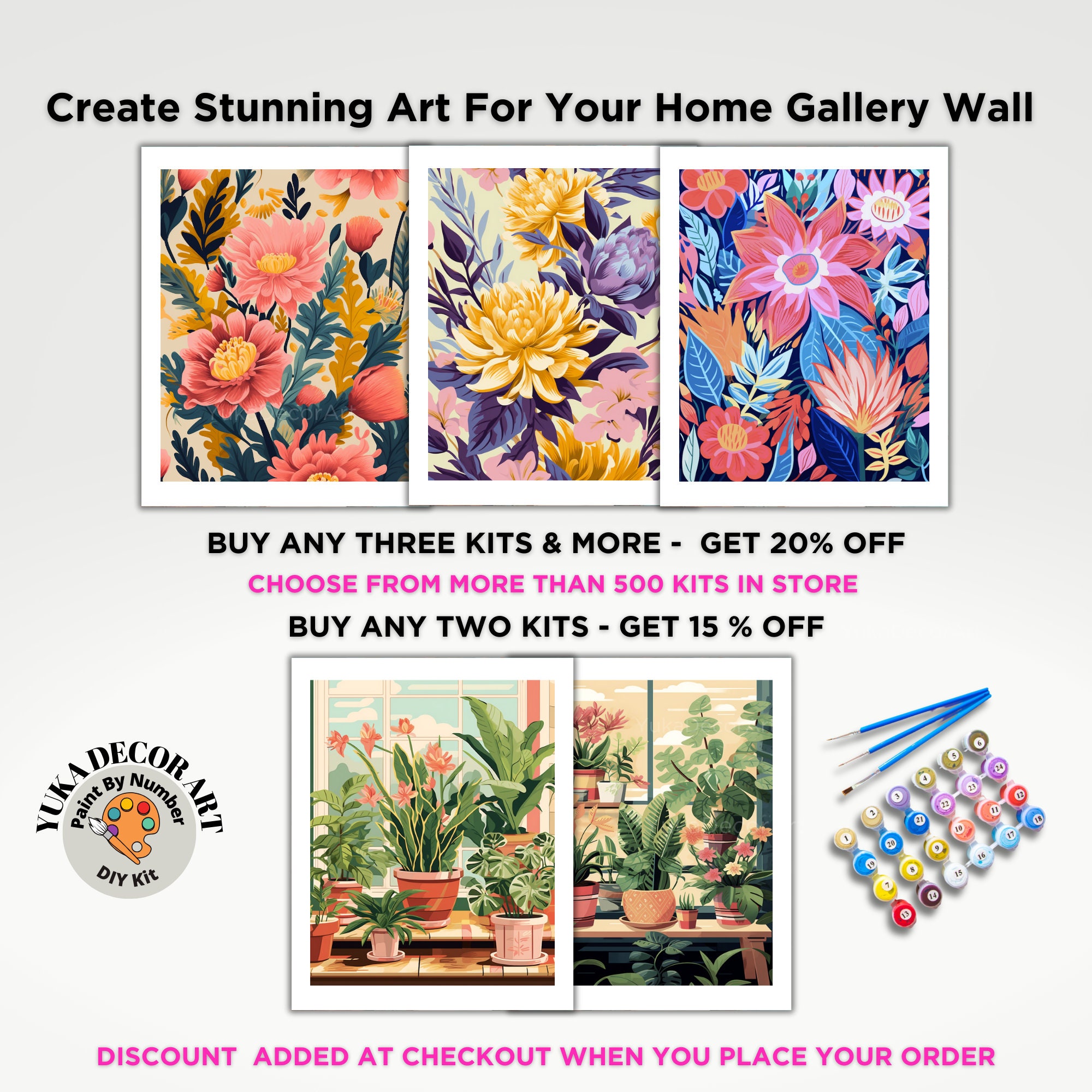 PAINT by NUMBER Kit for Adults Modern Flowers Boho Whimsical Art Easy  Beginner Acrylic Paint DIY Kit Wall Art Bday Gift for Mom Girlfriend -   Denmark