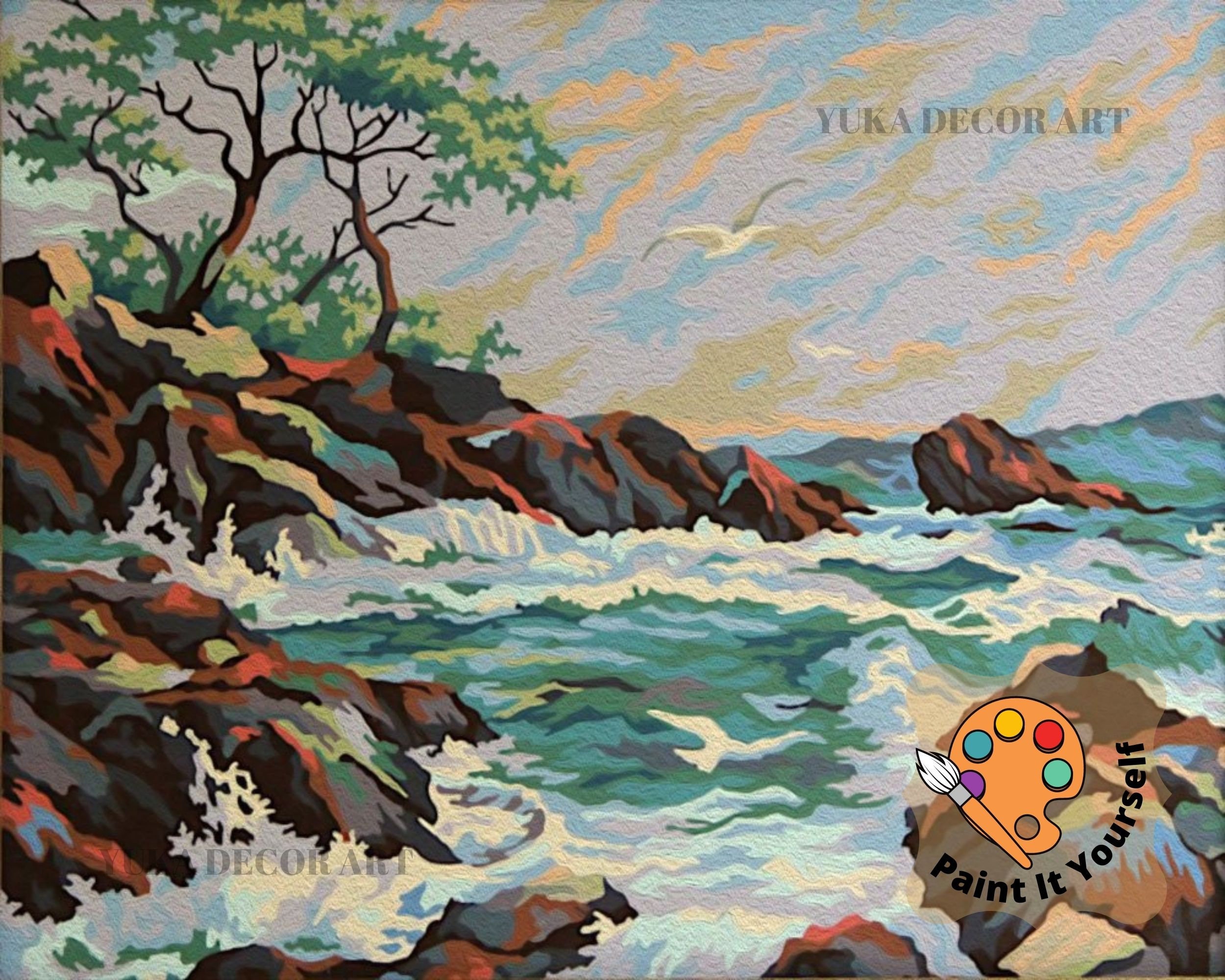 ヴィンテージ！レア! 3D paint by numbers kits Amazon.com: ZRIZQ Paint by Number for Adults Beginners,12