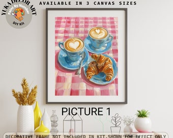 PAINT by NUMBER Kit Adult | Kitchen Art Diy Canvas Painting | Beginner Acrylic Painting DIY Kit | Birthday Gift for Mom Girlfriend Sister