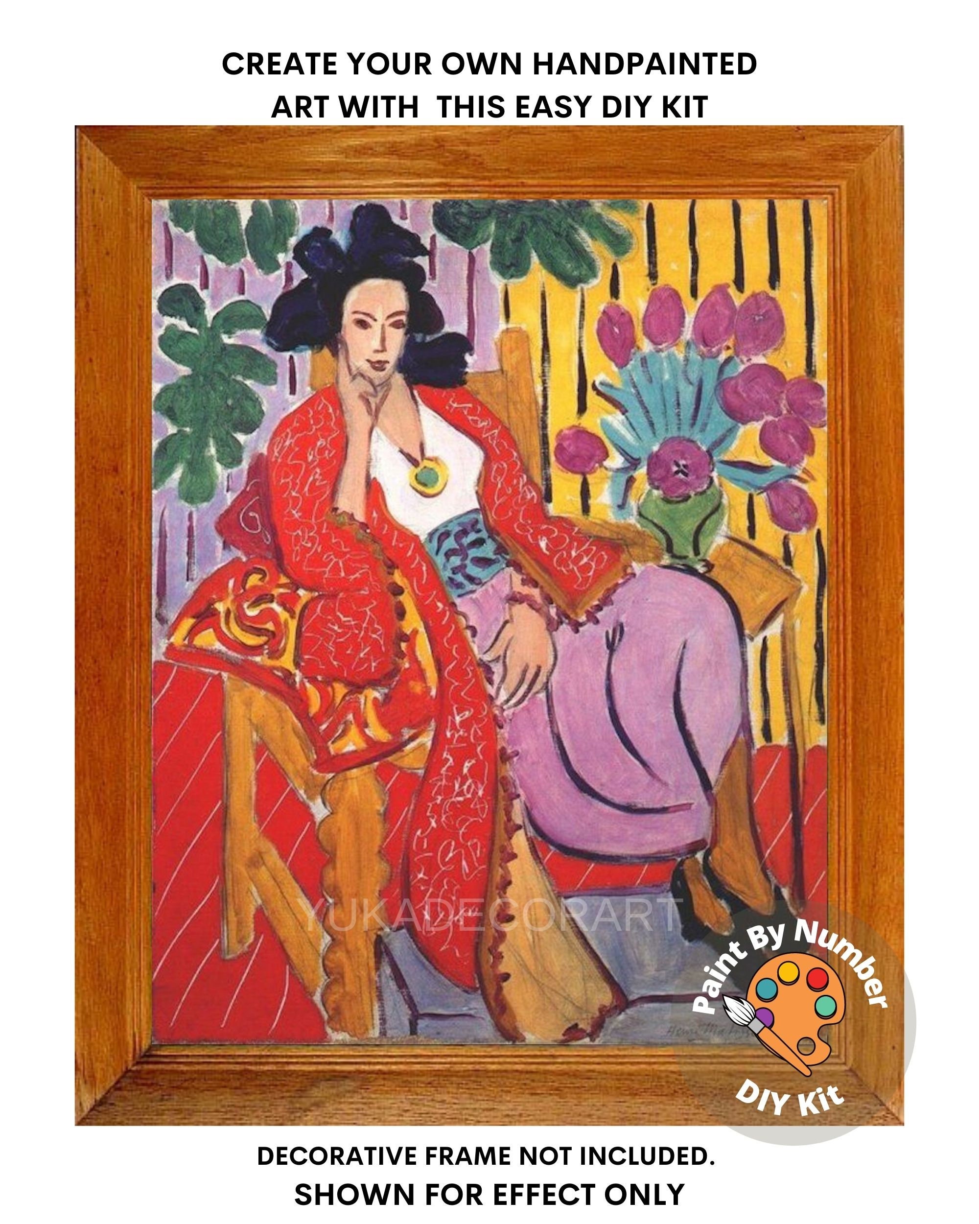 Henri Matisse PAINT by NUMBER Kit for Adults , Woman on Couch,easy  Beginners Acrylic Paint DIY Kit ,living Bedroom Wall Art Decor 