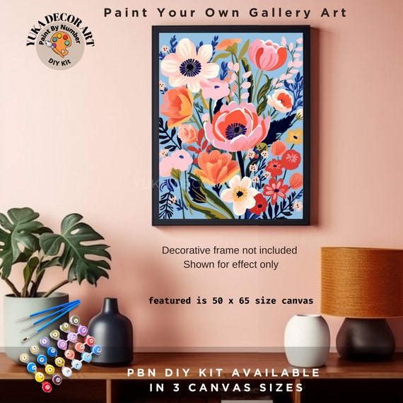  Oil Paint by Number for Adults Beginner Flower Tulip DIY Paint  by Numbers Kits for Kids On Canvas with Brushes and Acrylic for Wall Decor  Artwork Print Poster Hangers Frames Hanging