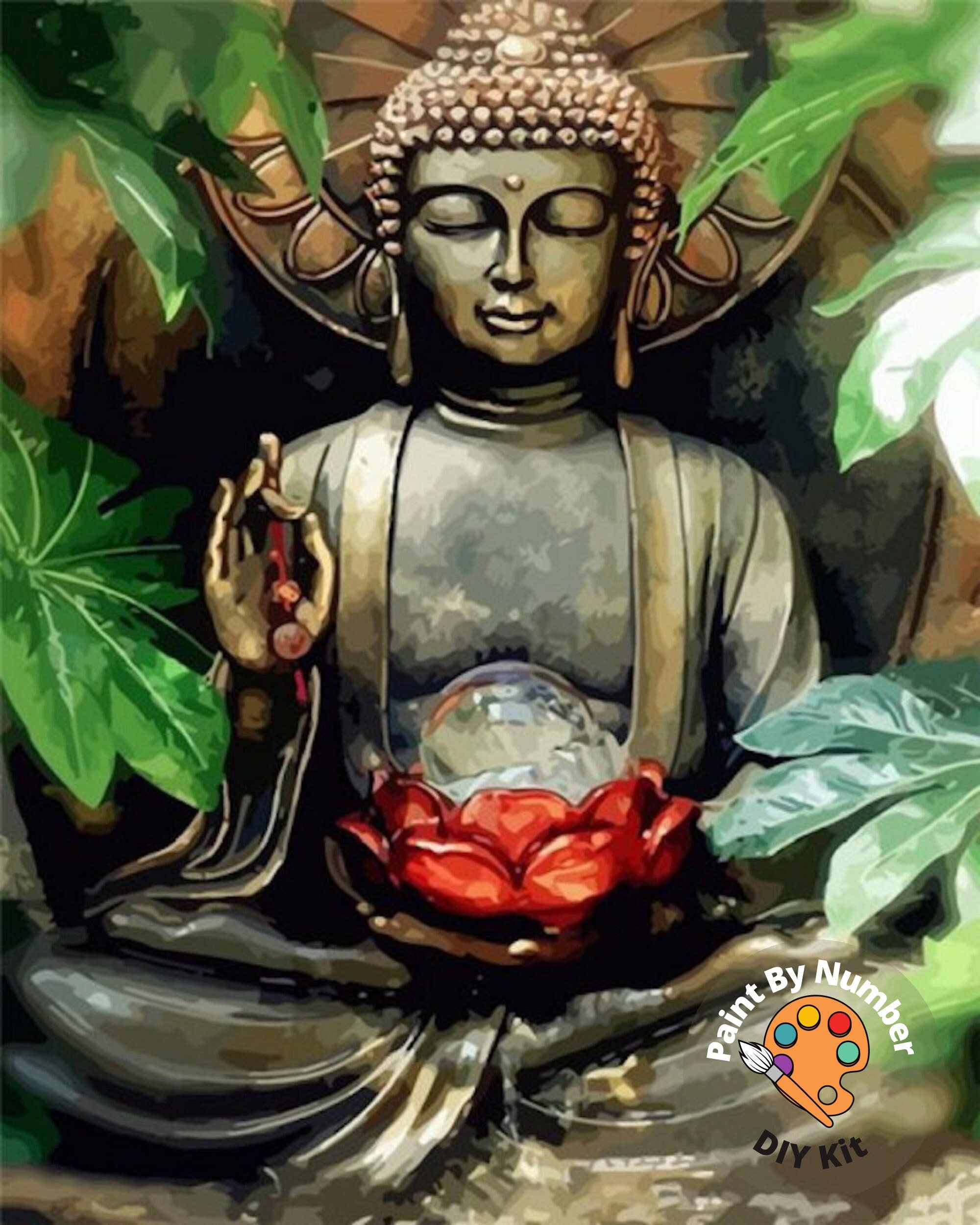 Buda meditando: Kit de pintura por números para adultos, decoración de pared con temática asiática, kit de pintura acrílica fácil para principiantes, regalo de arte de pared para decoración del hogar Buda meditando: Kit de pintura por números para adultos, decoración de pared con temática asiática, kit de pintura acrílica fácil para principiantes, regalo de arte de pared para decoración del hogar