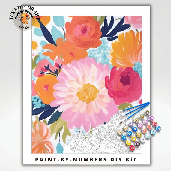 Pink Flowers Paint By Numbers Kit
