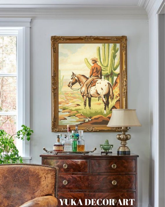Shukqueen Kit Pittura A Olio DIY Per Adulti, Paint By Numbers, Cavallo In Guerra Su Tela 40x50cm