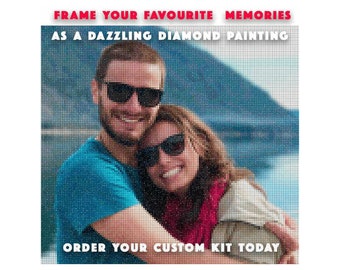 CUSTOM Diamond Painting Kit with your OWN PHOTO , 5D Full Drill  Diamond Embroidery Cross Stitch Handmade ,Wedding Anniversary Gift