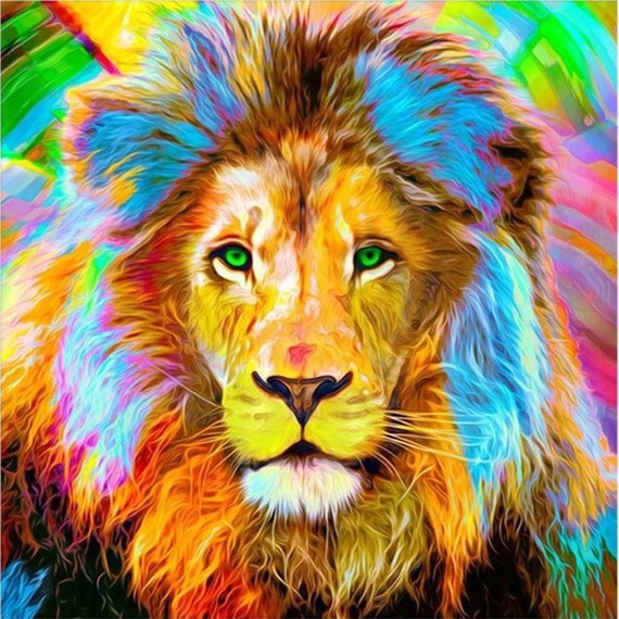 Art Maker Paint by Numbers Canvas Rainbow Lion - Books - Adult