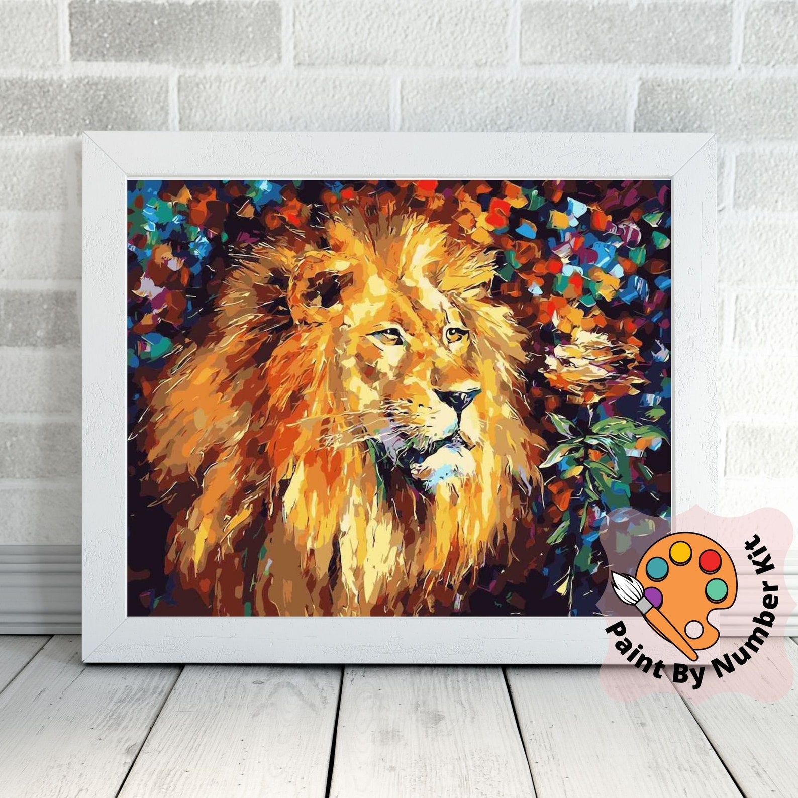Lion Paint by Numbers Kit for Adult Beginnerdiy Art - Etsy