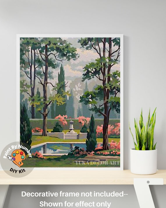 Vintage Style PAINT by NUMBER Kit Adult Valley Garden Mist Etsy