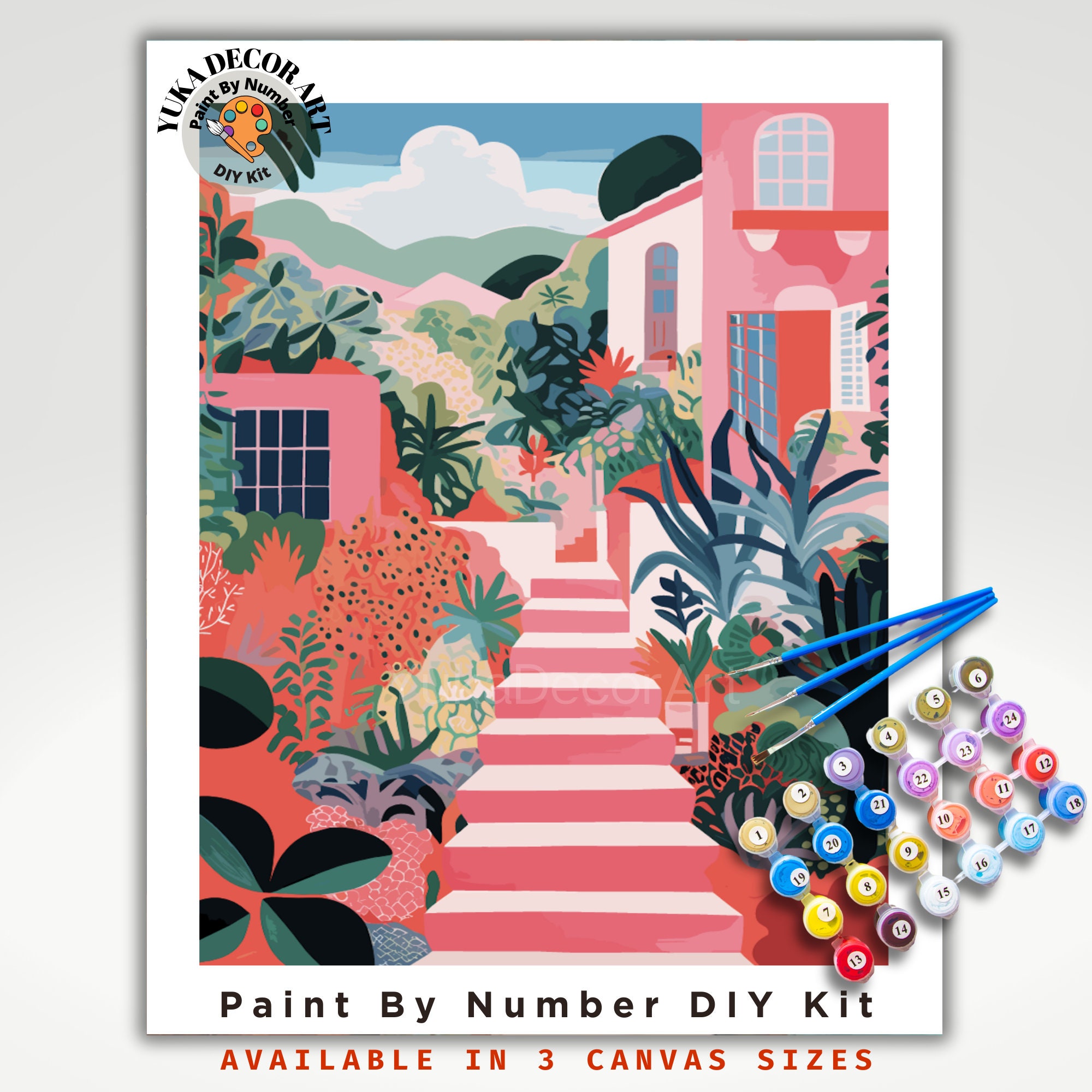 Perycomly Paint by Number for Adults Canvas, 4 Pack 16x20 Acrylic Door  Paint by Numbers, DIY Adult Paint by Number Kits, Door Oil Painting by  Number