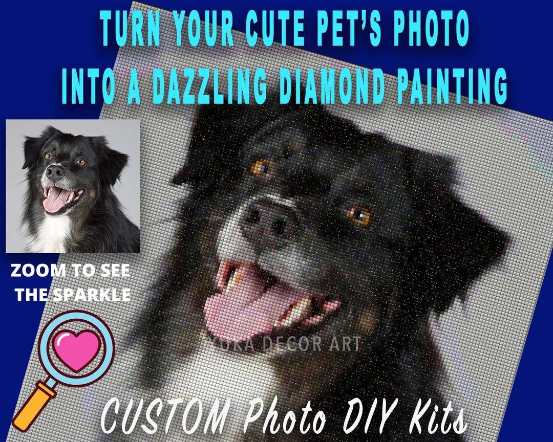 Personalized Custom Photo Diamond Art,5D DIY Customized Diamond Painting Diamond Embroidery Kit Home Wall Decor,Full Rund Drill 30x30cm
