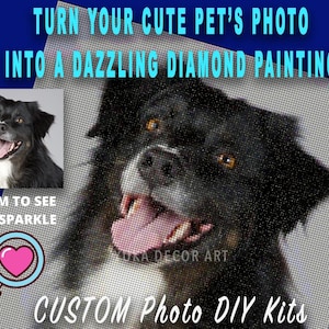QUITEDEW Dog Diamond Painting Kits for Adults, Diamond Art Animal for Kids,  Paint with 5D Diamond Painting Full Drill for Home Wall Decor and Gift